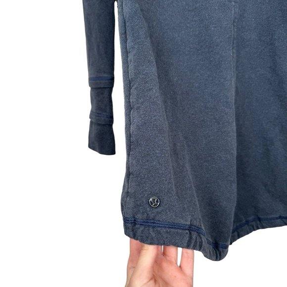 Lululemon Women's Size‎ 4 Heathered Blue Gratitude Wrap Sweatshirt Jacket - Picture 6 of 7